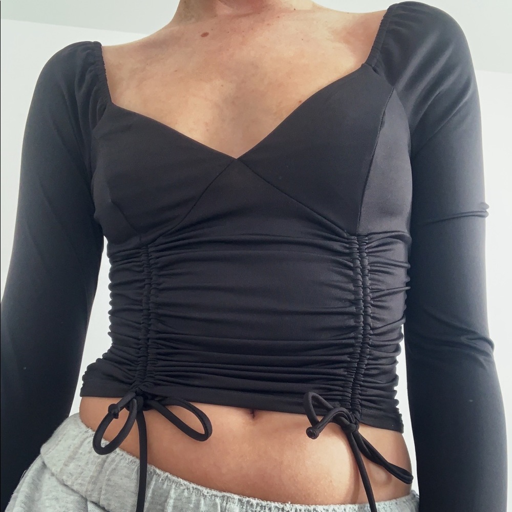 Urban outfitter ruched black top